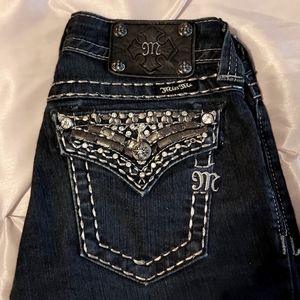 Miss Me Straight Leg Jean Size 25 Dark Wash 33 Long